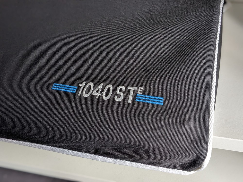 ATARI 1040 STE -  Dust cover- Graphite grey cotton canvas- embroidered
