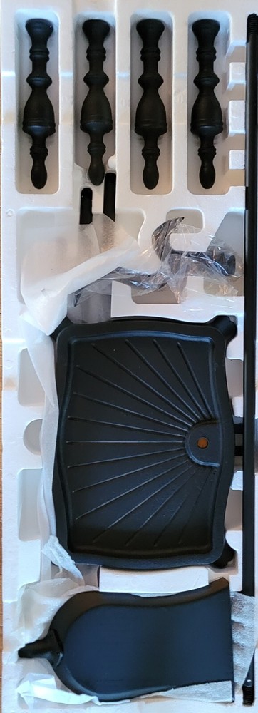 Medallion 4pc Fireplace Tools Set 34.75" Black Cast Iron Fire Place Tool Set