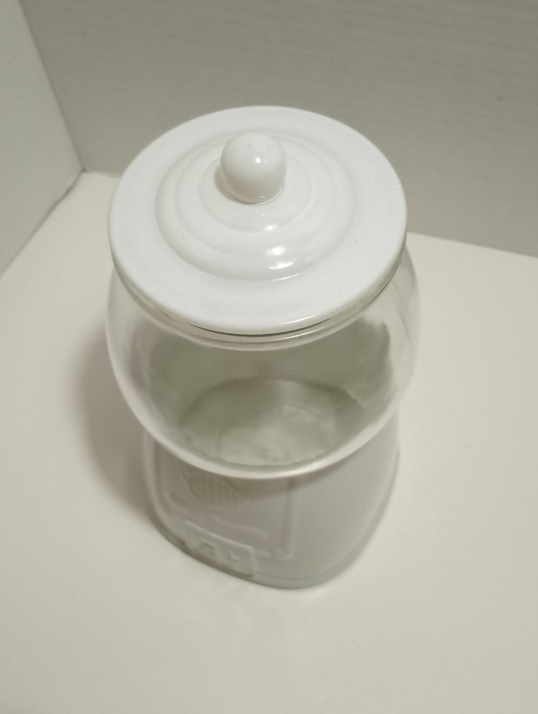 White Glass Gumball Candy Jar