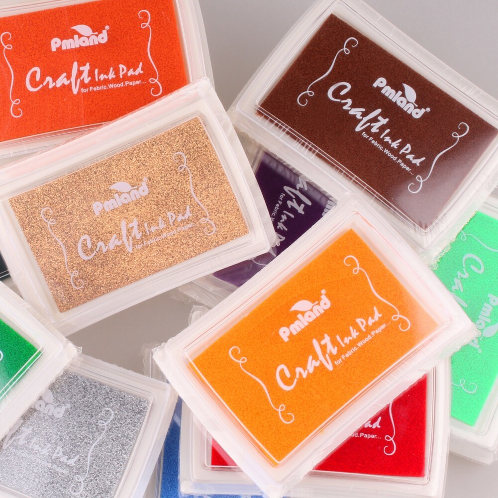 PMLAND Stamp Ink Pads for Craft, Stamp on Paper, Wood or Fabric, 15 Colors