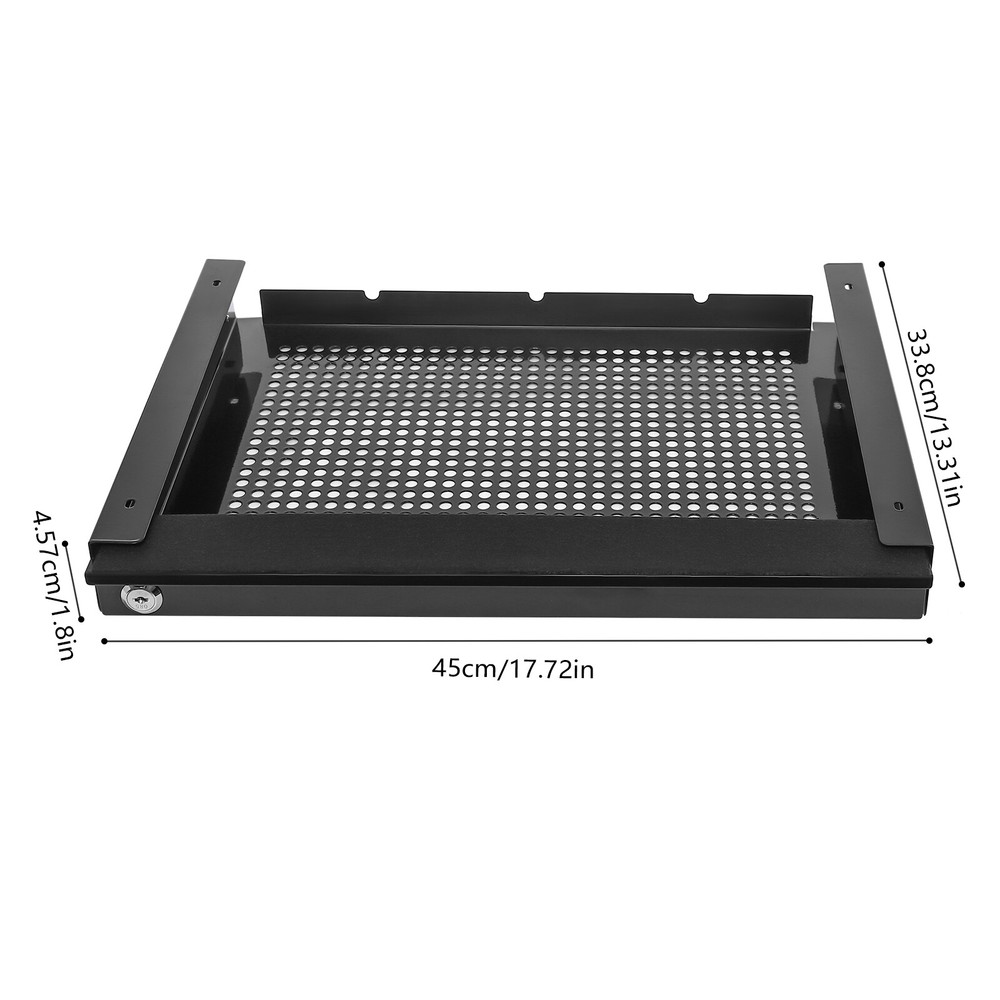 Slide Out Under Desk Keyboard Tray Pull Out Keyboard Drawer Shelf Vented Design