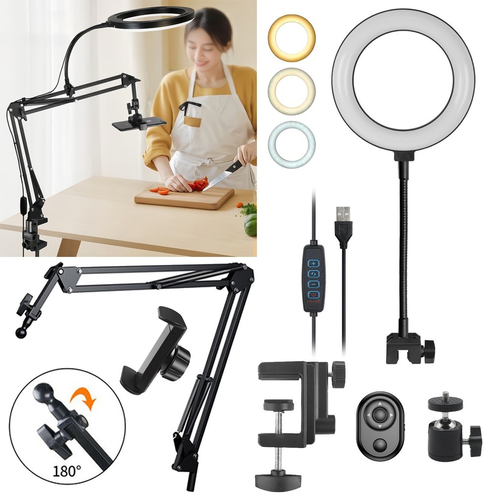 Phone Holders Camera Stand Mount LED Ring Light Kit for Video Record Live Stream