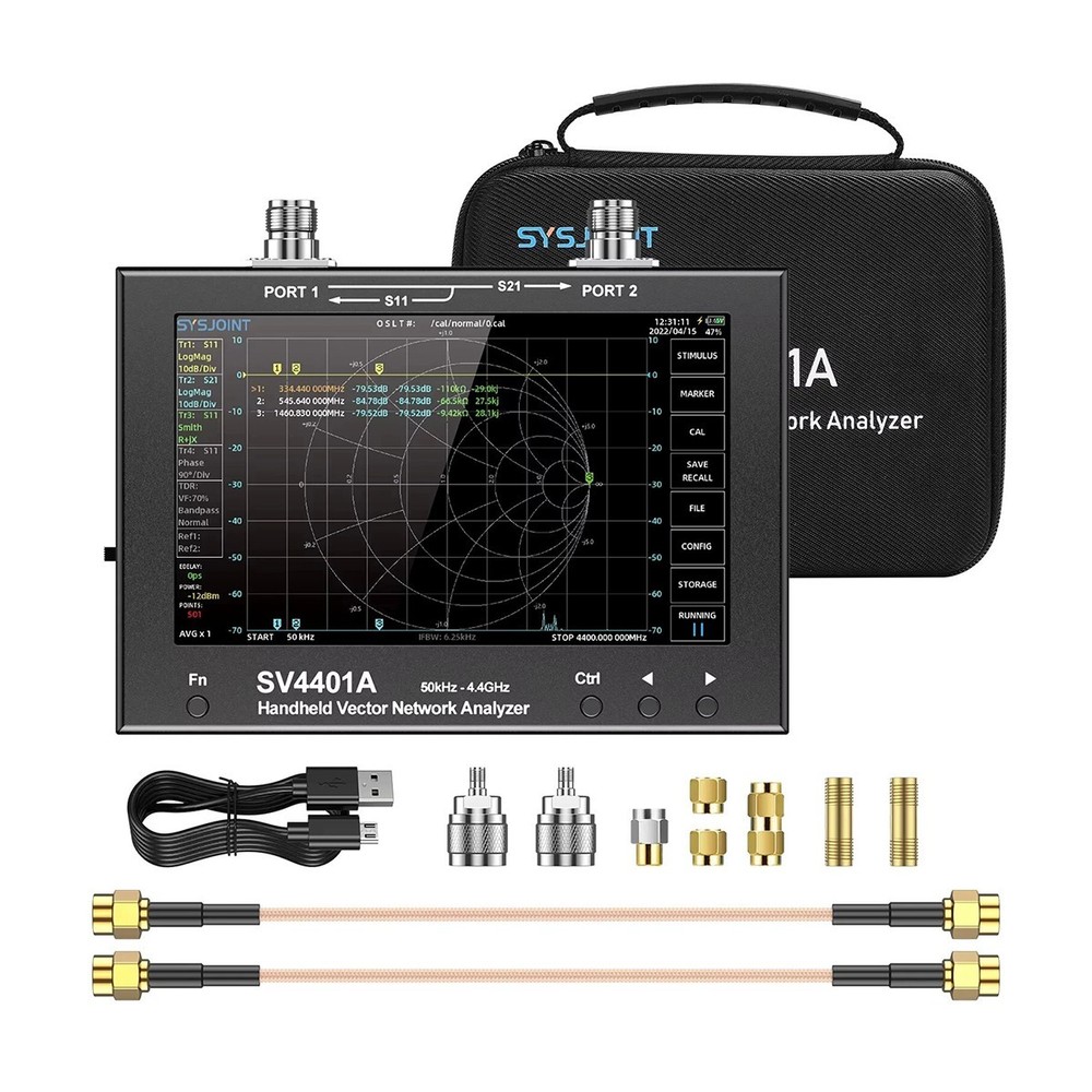 SV4401A VNA Vector Network Analyzer 7 Inch Touch LCD 50KHz-4.4GHz