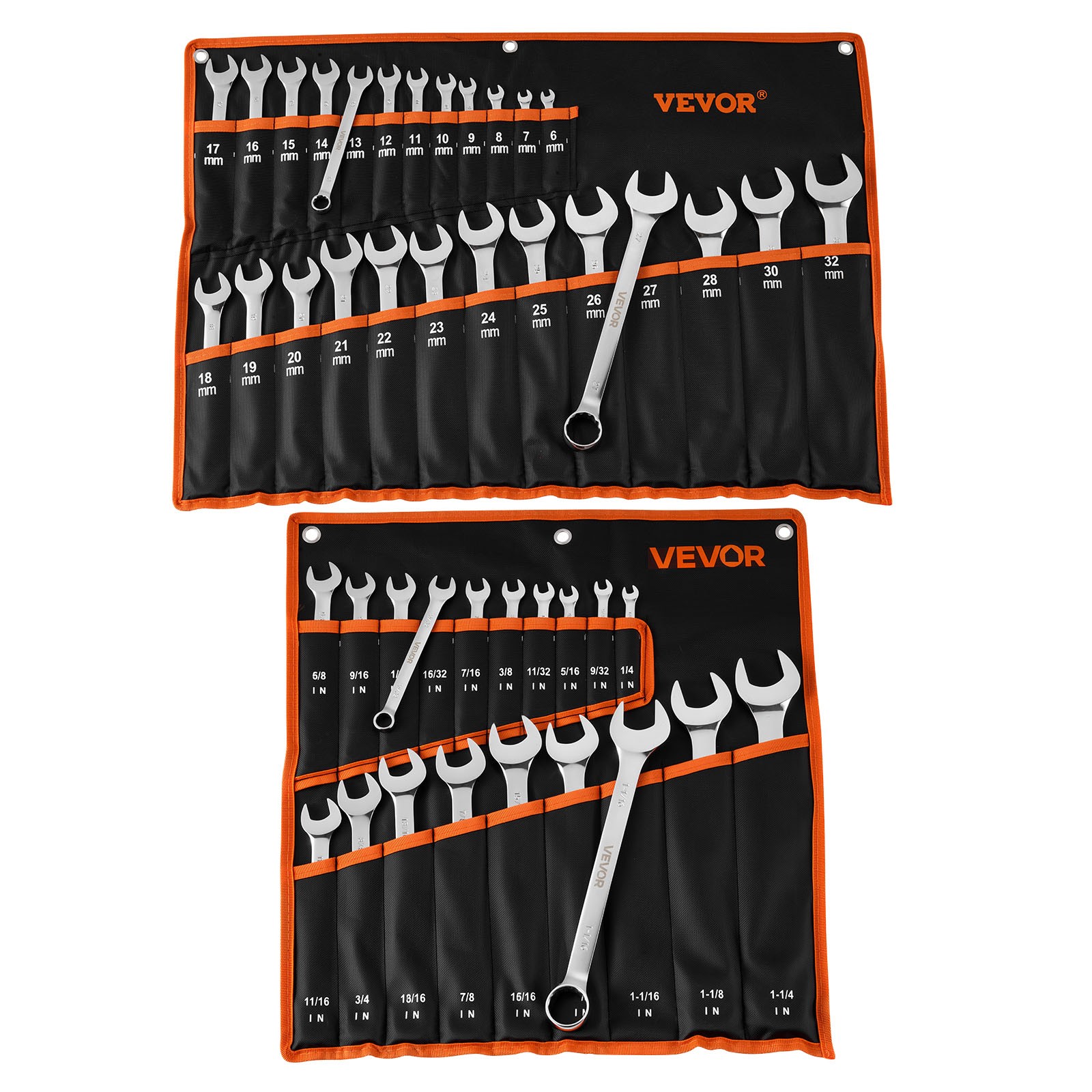 VEVOR Combination Wrench Set Box End Open End Combination Wrenches 44-Piece