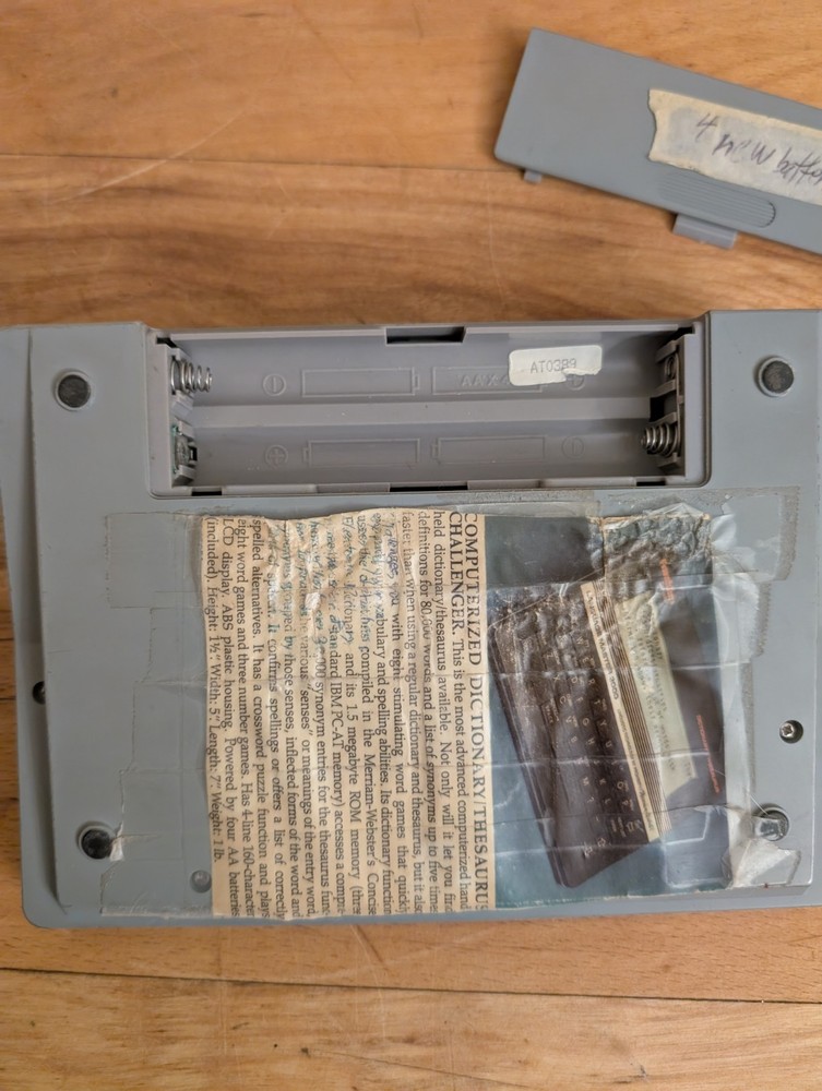 1987 Franklin Computer Dictionary Thesaurus LM-2000 Language Master Works