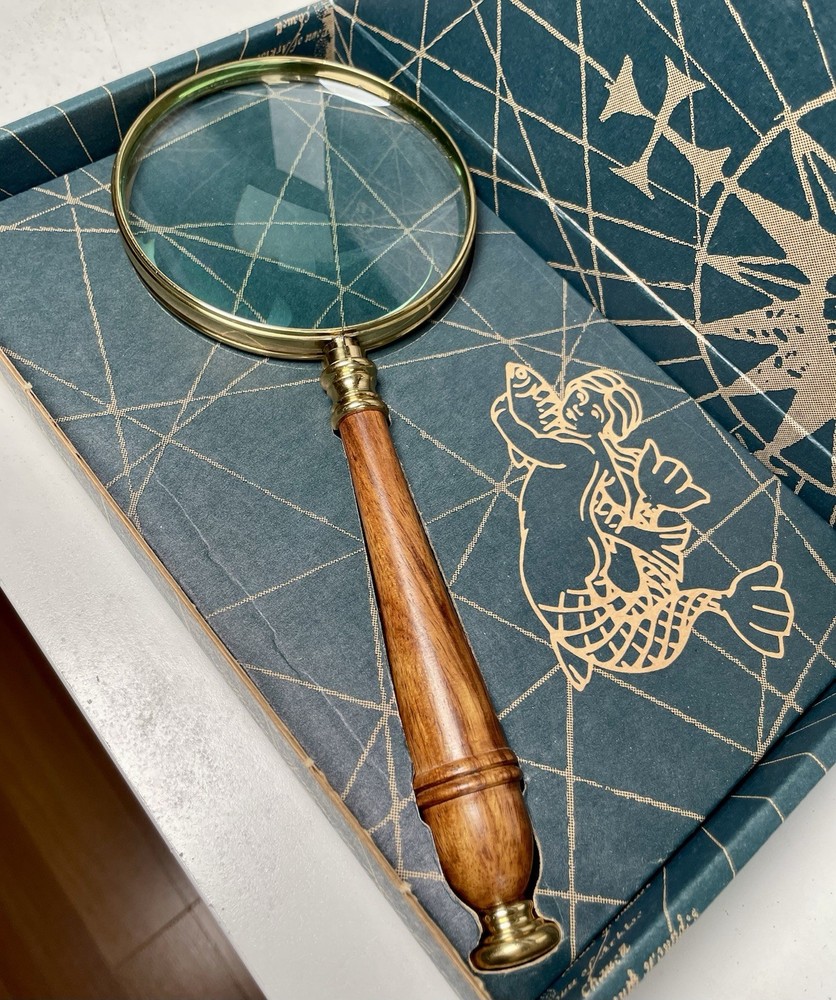 Authentic Models Bronzed Magnifying Glass Loupe with original box