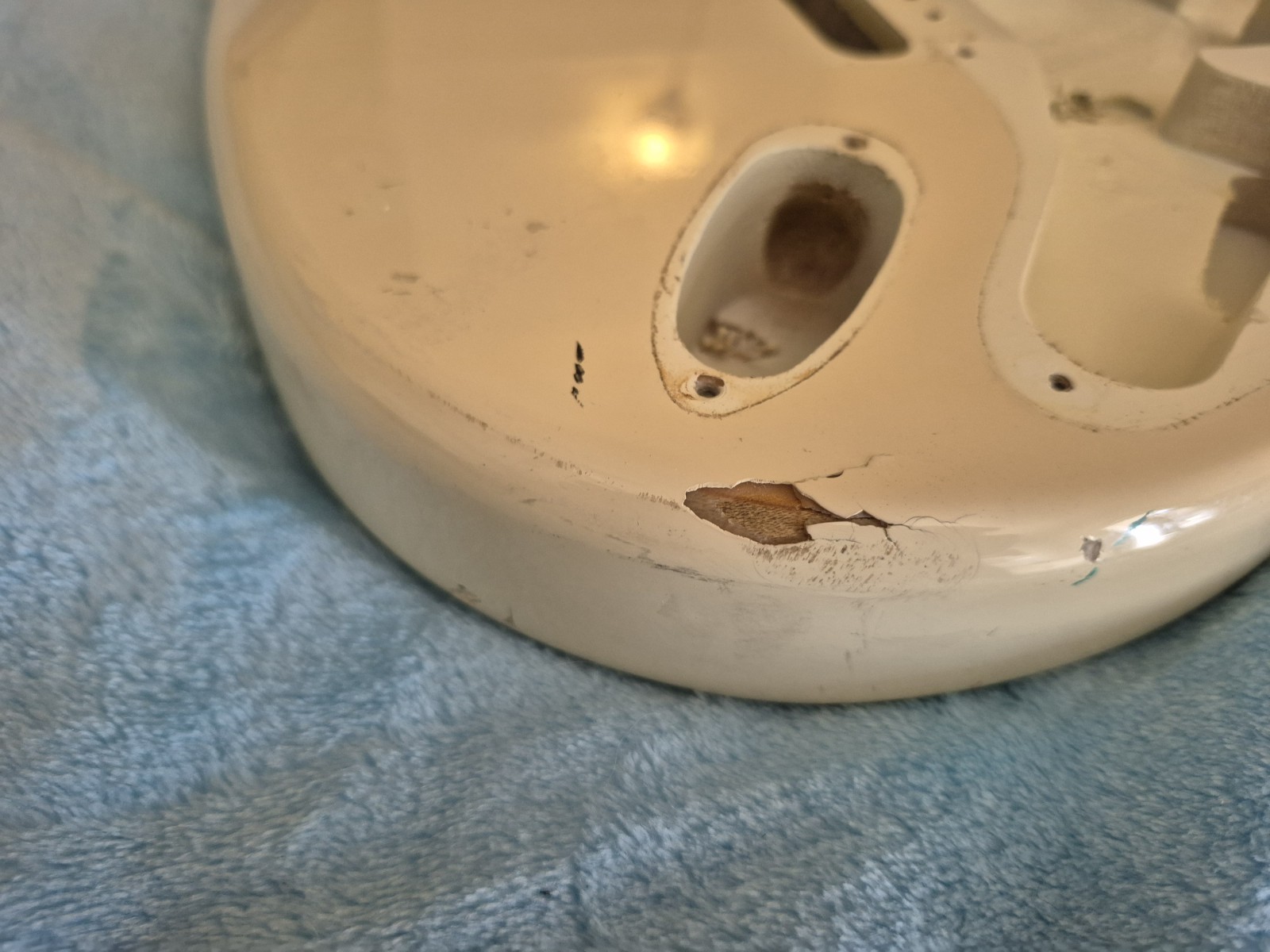 Squier By Fender Stratocaster Strat Electric Guitar Body Arctic White Reliced