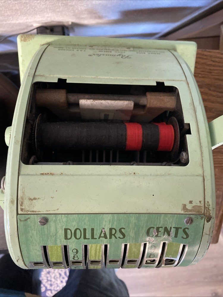 Vintage Paymaster Series X-2000 Check Writer Mint Green