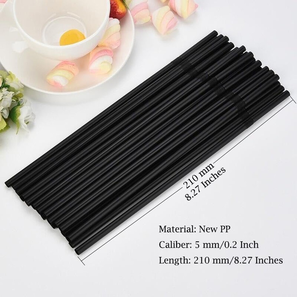 Flexible Plastic Straws Bendable for Drinking, Diameter 5 MM Length 21 CM (8....