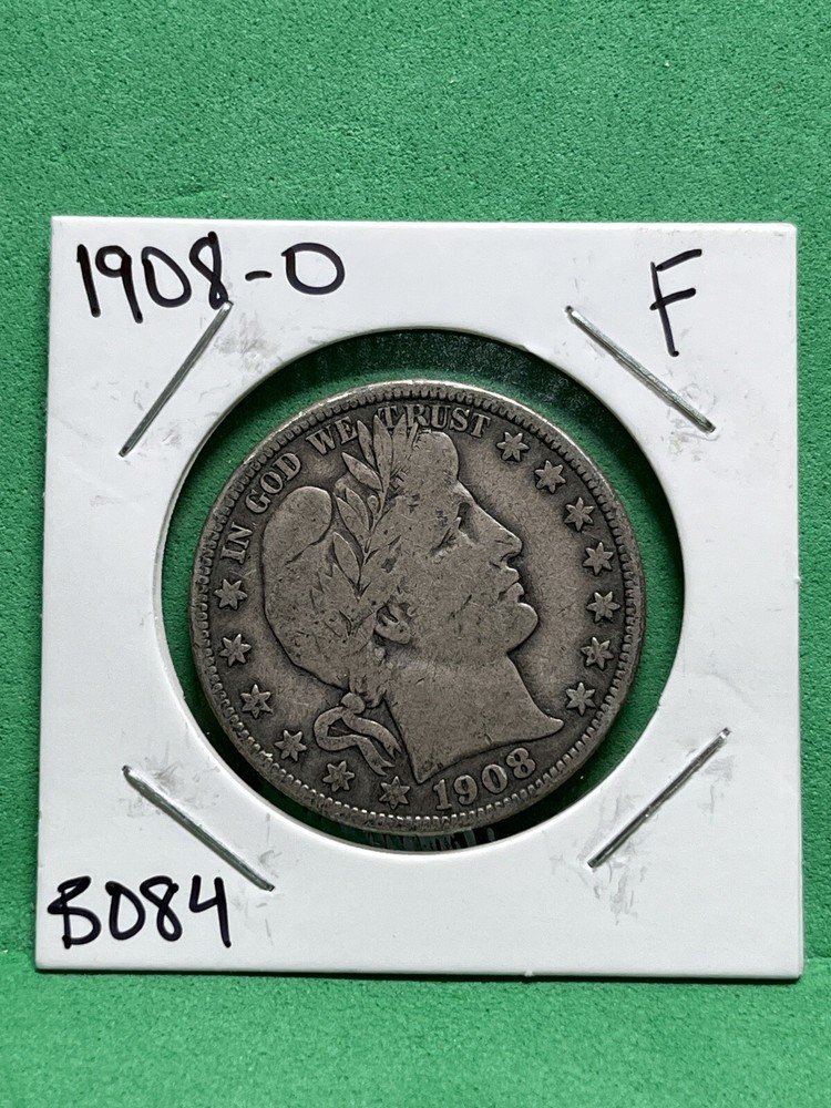 1908 O Barber Half Dollar 50C Raw Circ Coin.