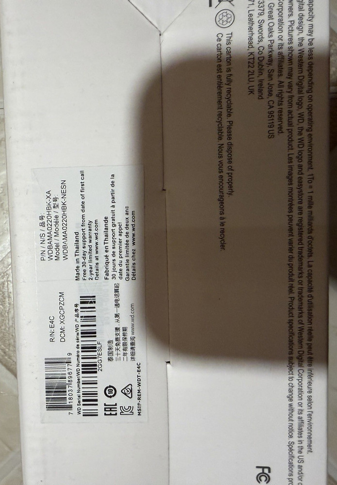 WD EASYSTORE 22TB DESKTOP HDD NEW, External HDD