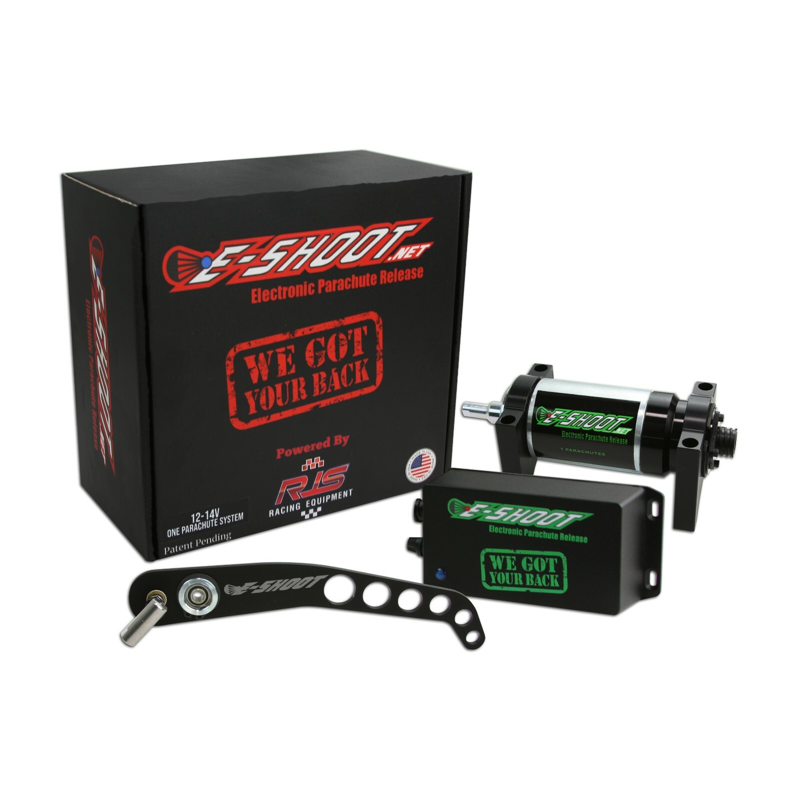 E-Shoot Green Solenoid Single chute for 12-16 volts system