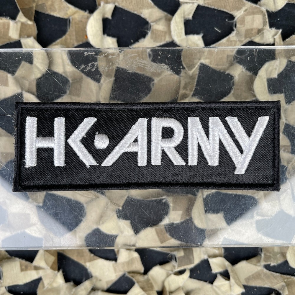 NEW HK Army Hook And Loop Patch - Large Typeface Black/White