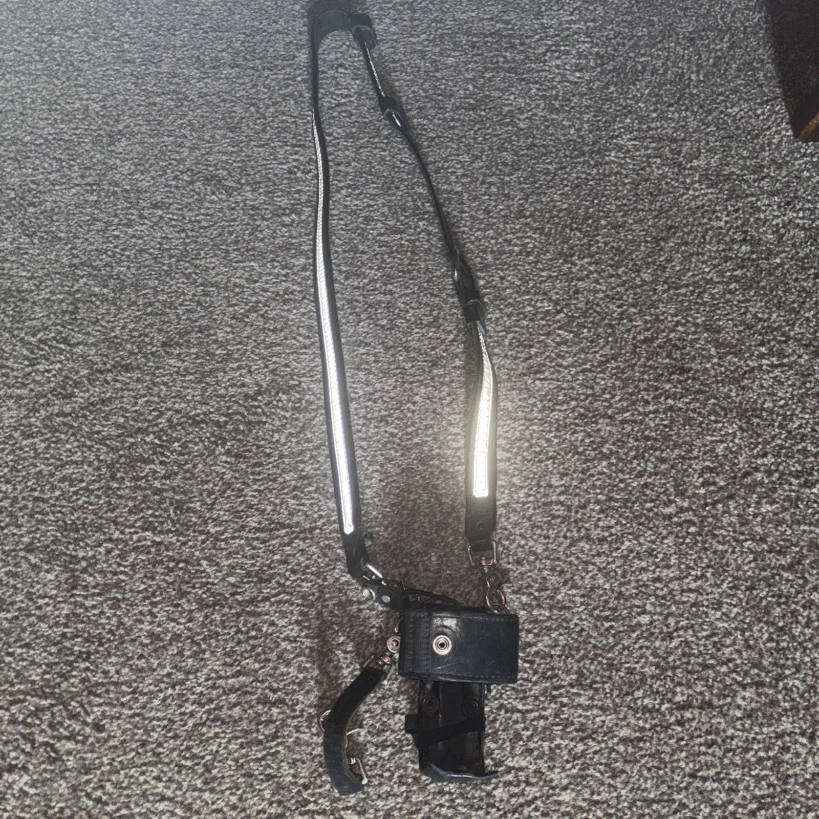 Firefighter Reflective Radio Strap and Holder Leather Bundle Set