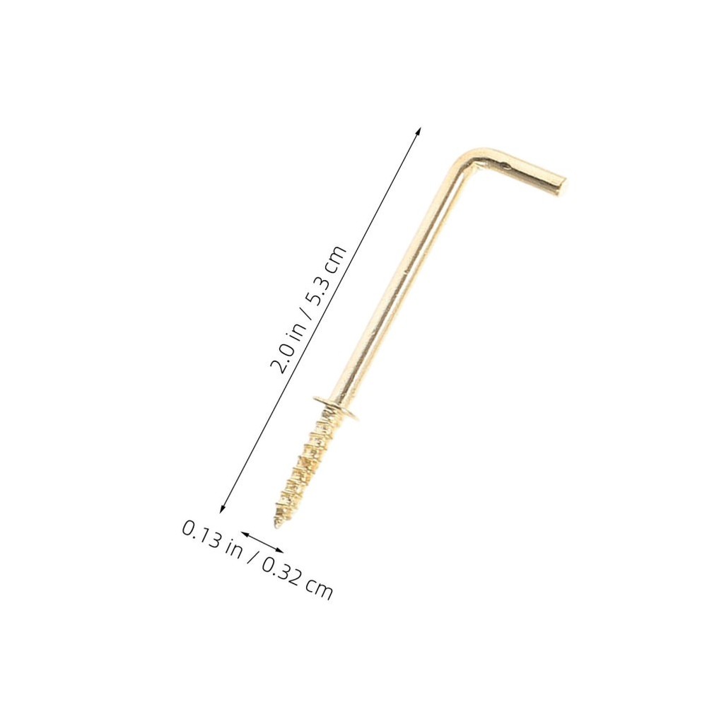 30 Pcs Right Angle Hook Shape for Hanging Workplace Hooks L-shaped Screw