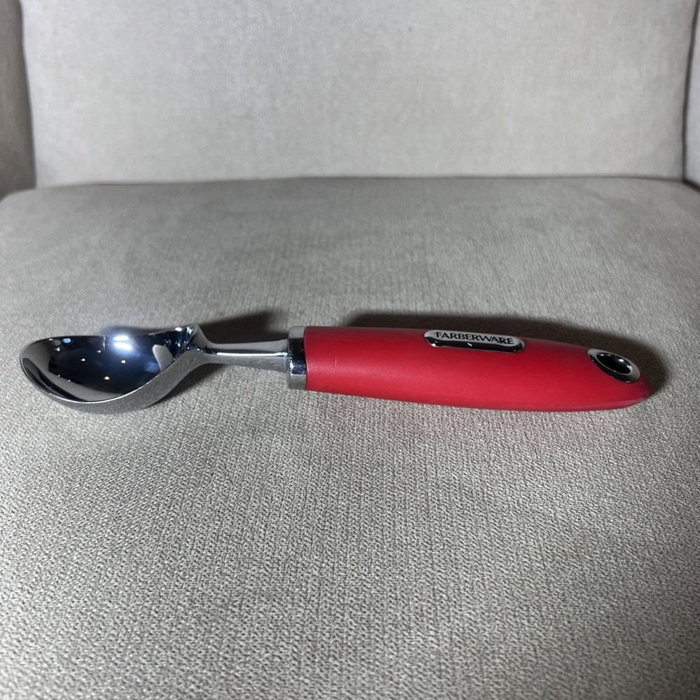 Farberware Ice Cream Scoop Red Thick Handle Stainless