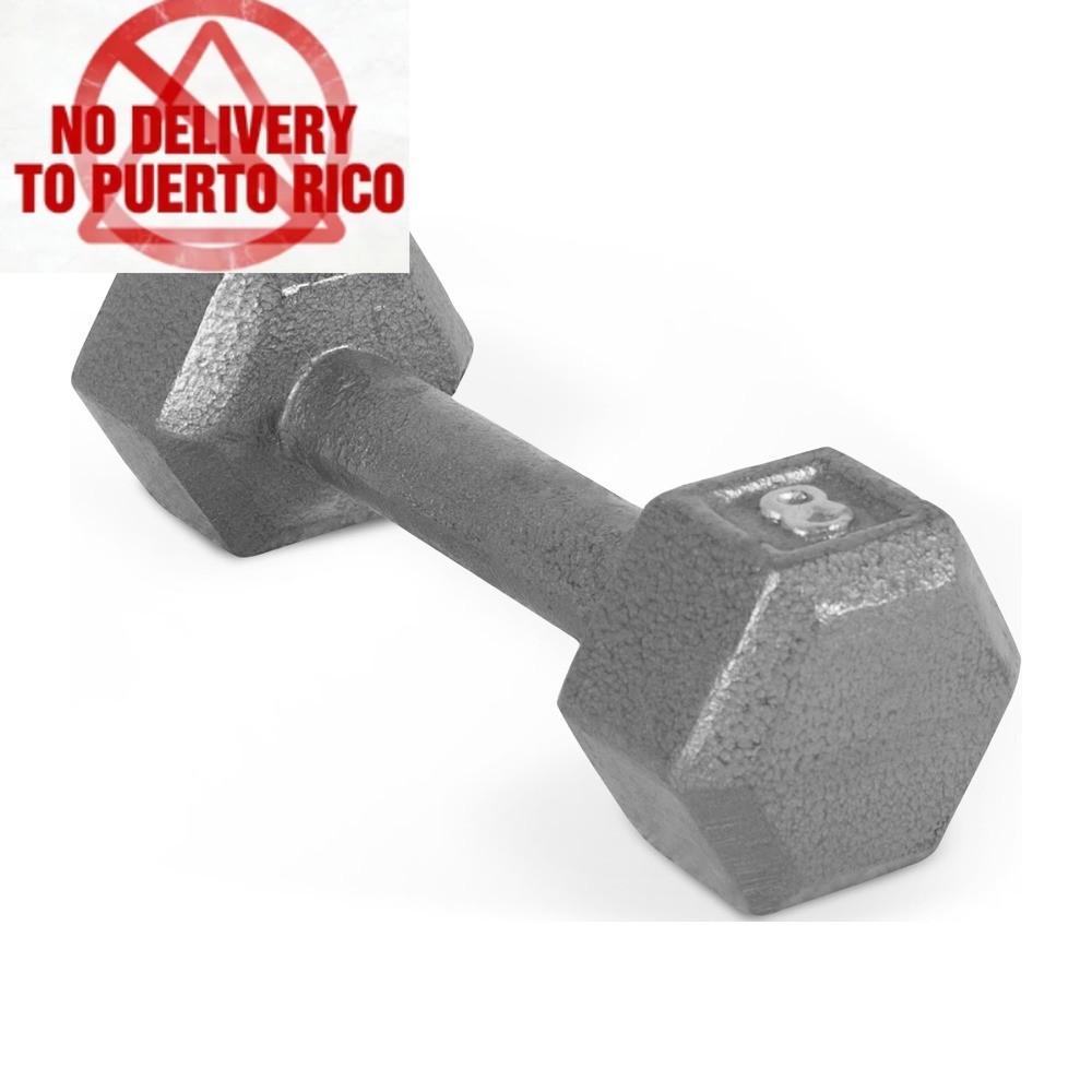 8lb Cast Iron Hex Dumbbell, Single