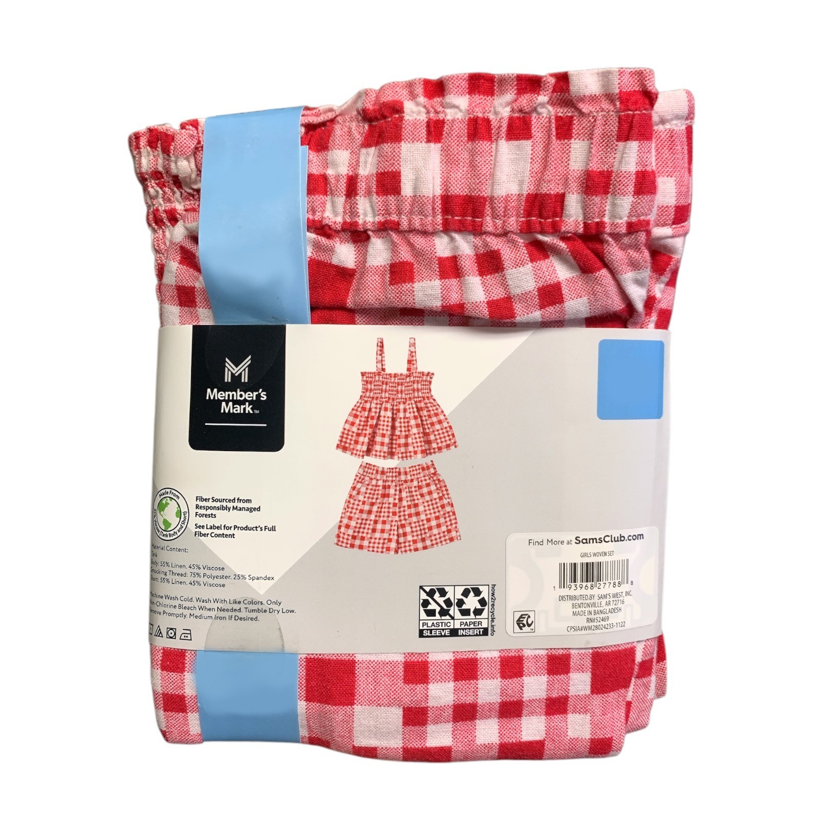 Member's Mark Girl's 2-Piece Woven Tank & Easy Pull-On Short Set