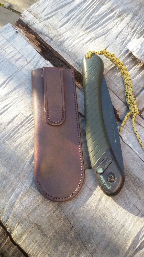 Hand made leather Bahco Laplander bushcraft Saw sheath