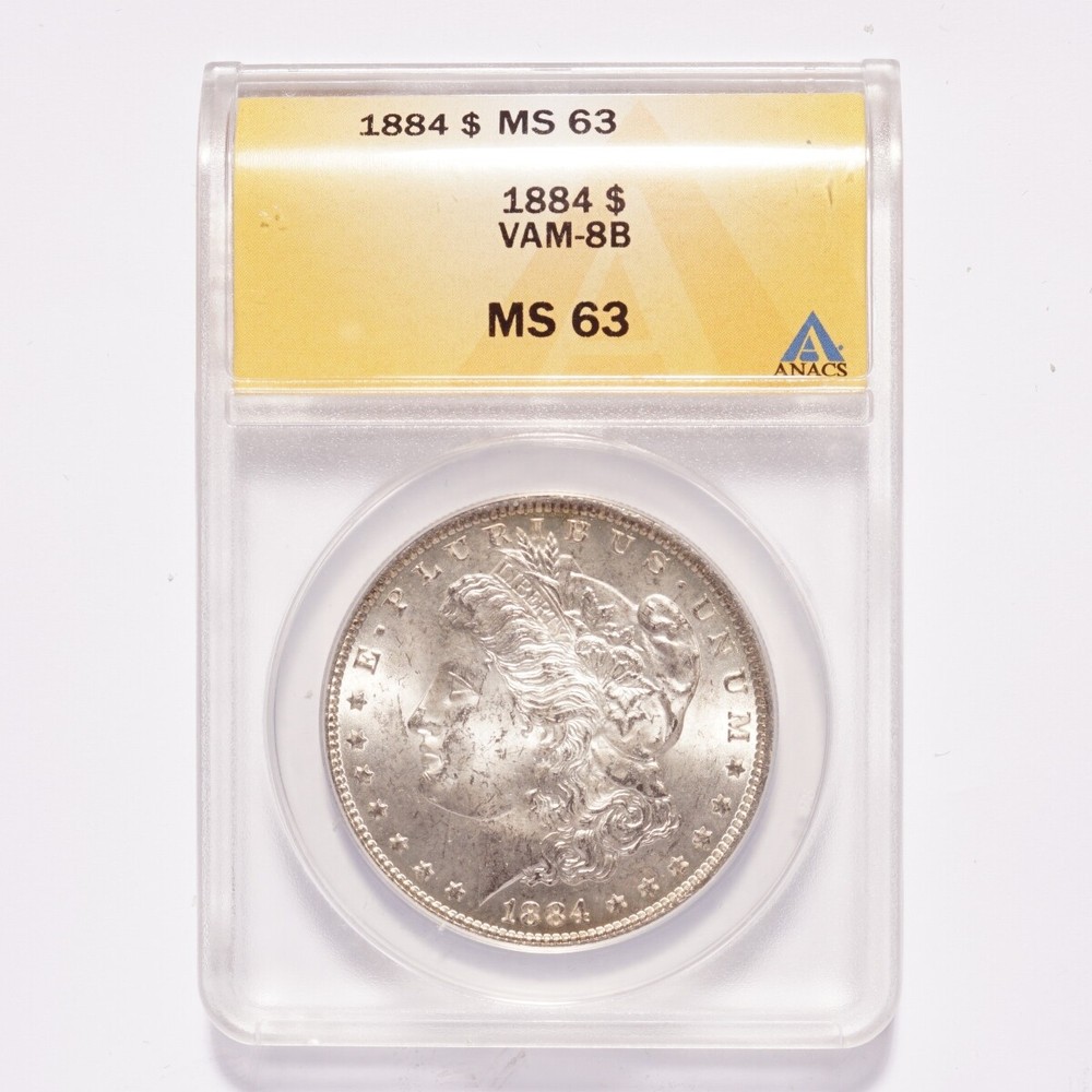 1884 Morgan Silver Dollar ANACS MS63 VAM-8B