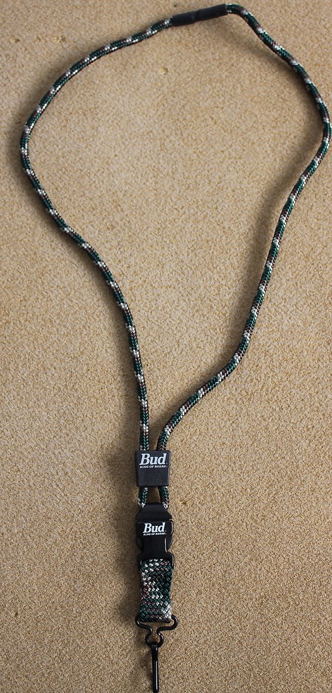 Bud Budweiser Camo Hunting Lanyard Adjustable Quick Release Buckle with Hook NOS