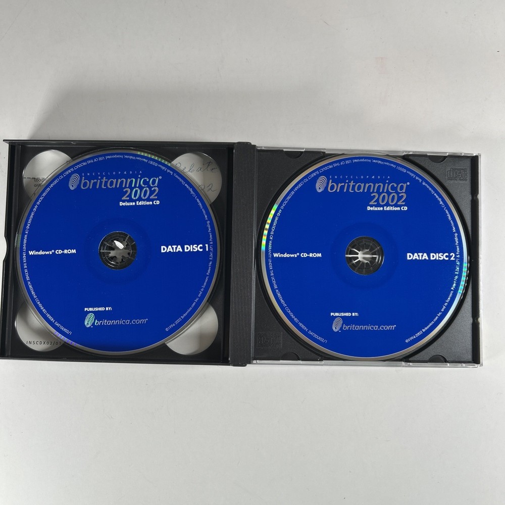 Encyclopedia Britannica 2002 Deluxe Edition CD Windows Version 3-Disc Set