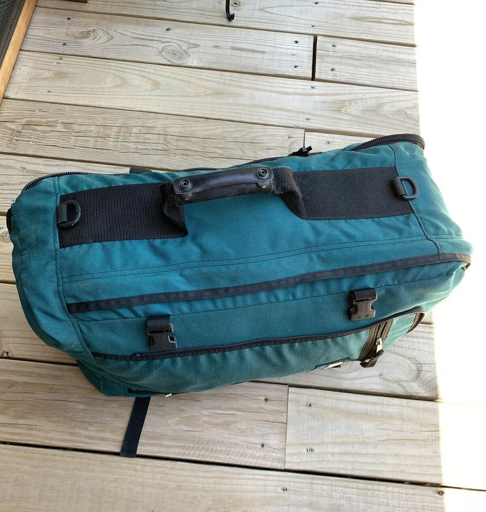 Vintage Gregory Backpack/ Duffle Bag Green Large Leather Handle