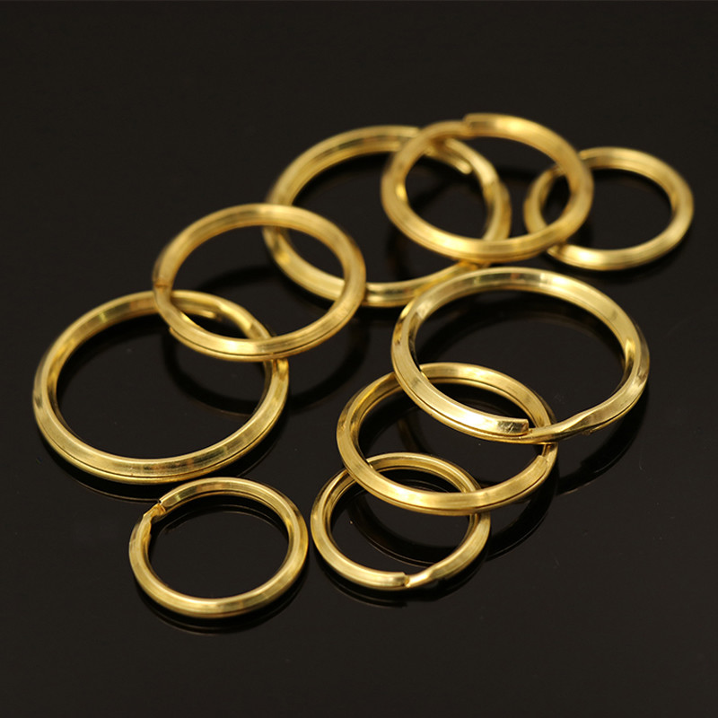 20 25 30mm Solid Brass Key Rings Double Loop Split Jump Ring Open Jump Rings x10