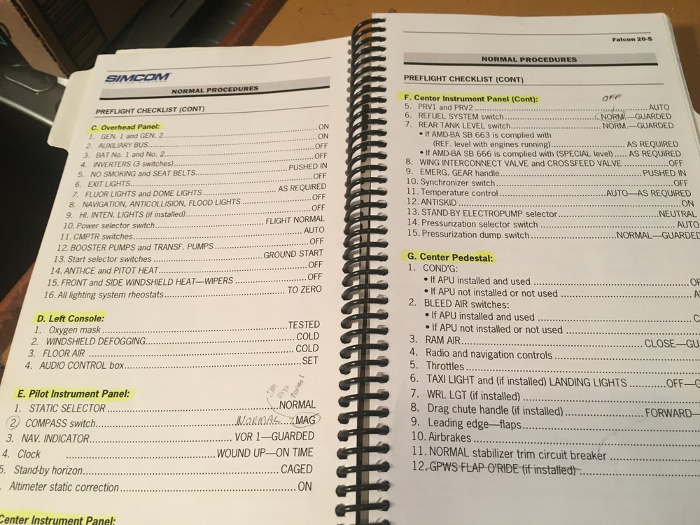 Falcon 20-5 Pilot Operating Handbook