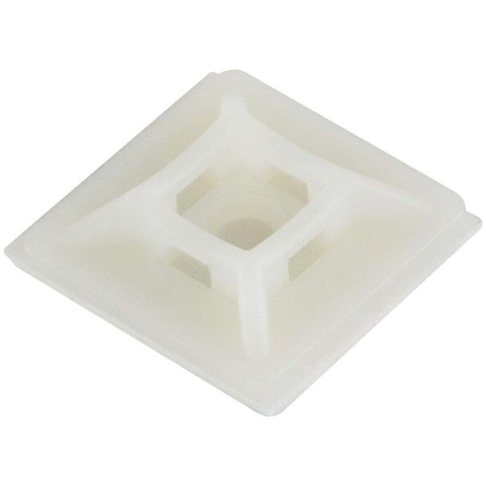 100 Pack White Zip Tie Mounts 3/4" Adhesive Mounting Squares Cable Tie Mount Cab