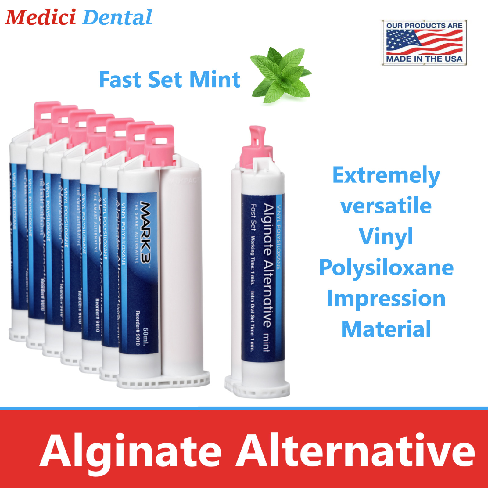 Dental Alginot Mark3 Alginate Substitute Alternative 4 or 8 x 50mL, Fast Set