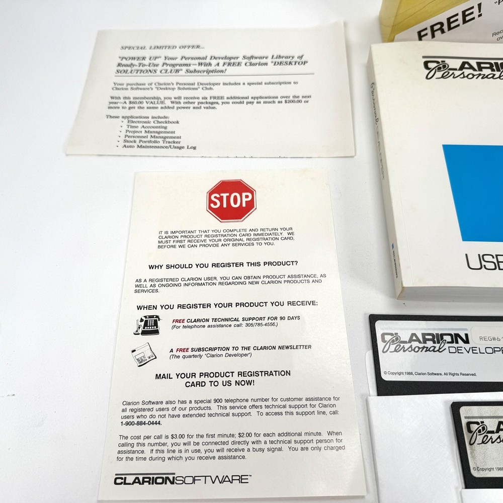 Clarion Software Personal Developer Programs Without Programming Vintage
