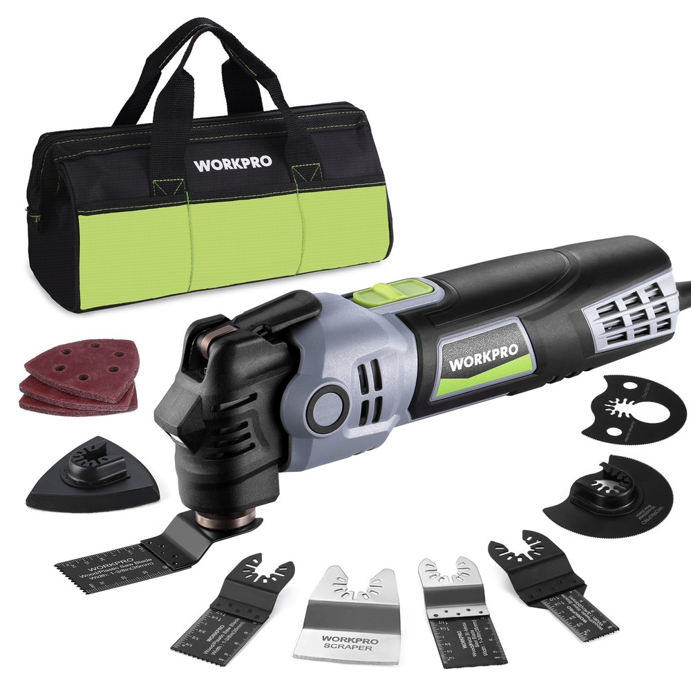 WORKPRO 400W Oscillating Multi-Tool Power Saw Adjustable 6-Speed Control