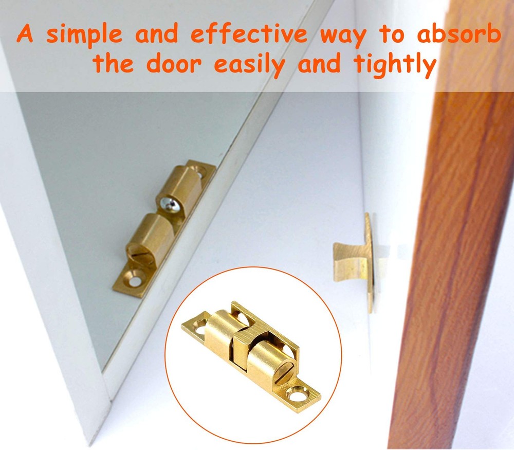 12Pcs 2"/ 50mm Double Ball Tension Roller Catch Latch Solid Brass Hardware Fi...