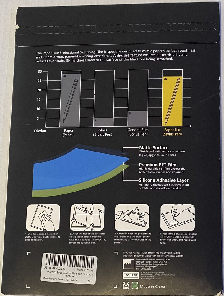 2 Pack Paper-Thin Screen Protector for iPad 10.9 & IPad Pro 11