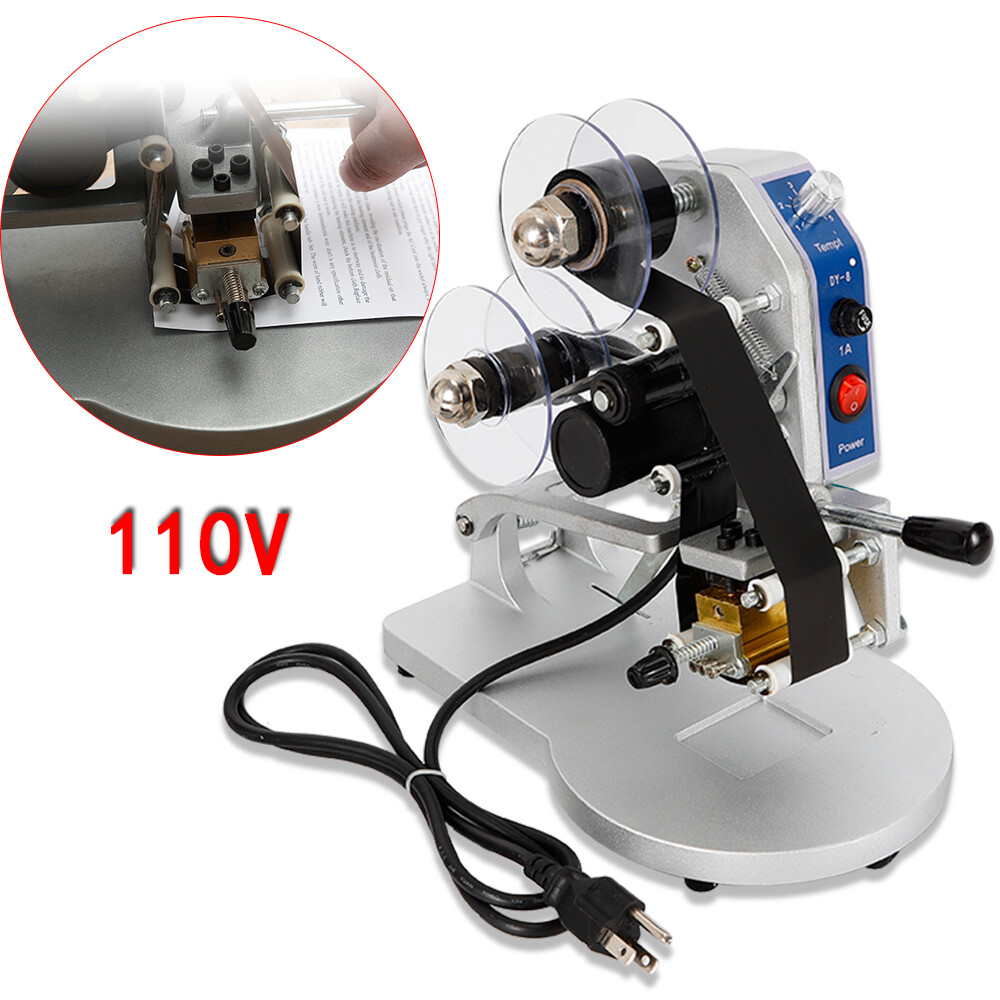 Hot Stamp Printer 110V Ribbon Manual Hot Foil Stamping Printer Date Code Machine