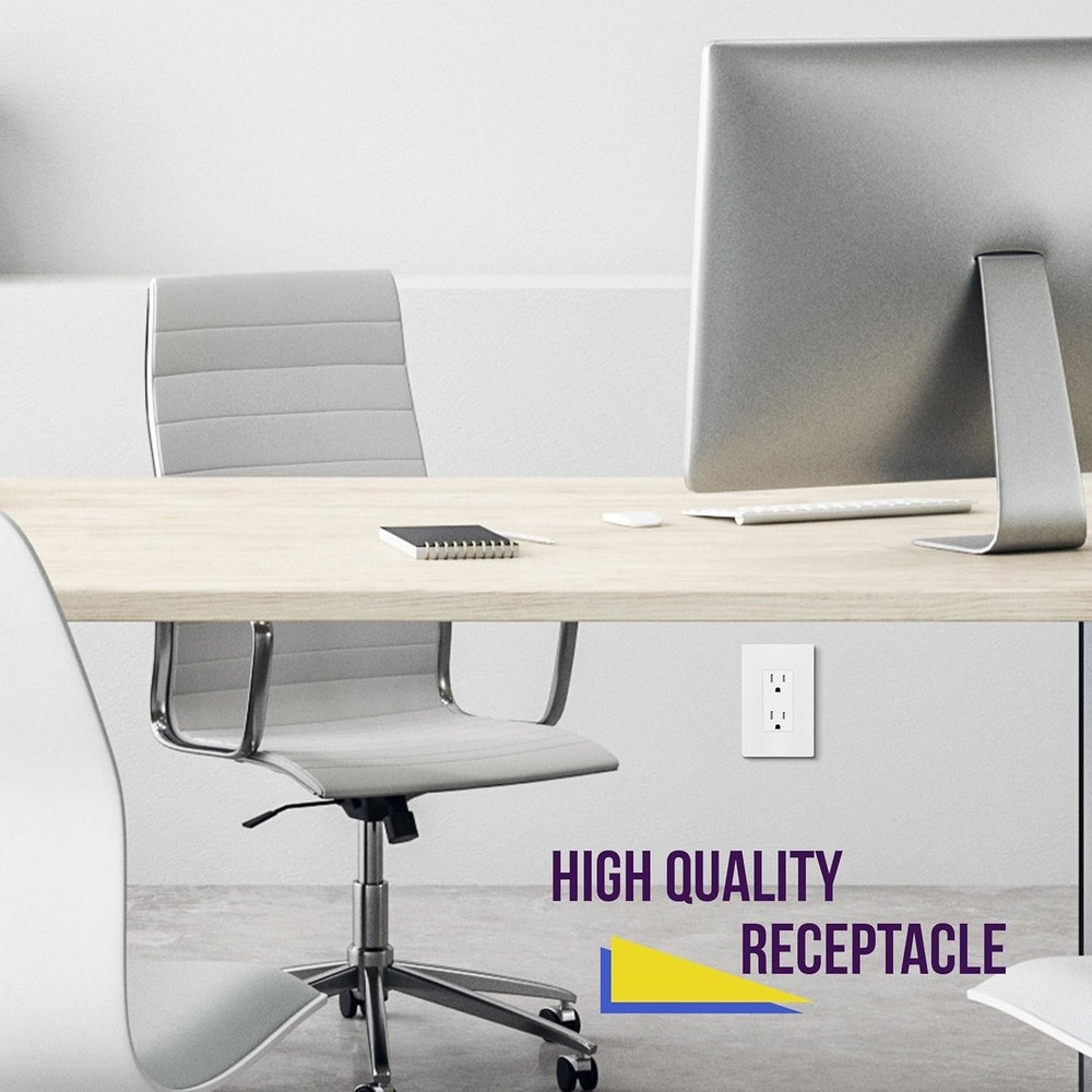 20 Count Tamper-Resistant Matte White Receptacles - Easy Installation & Stylish