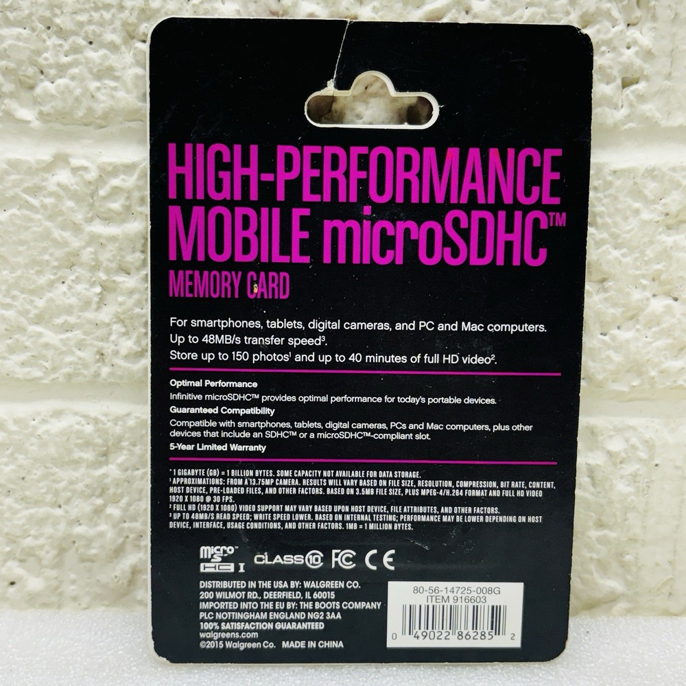 NEW‼ INFINITIVE High Performance Mobile Micro SDHC Memory Card 8.0 GB w/ Adapter