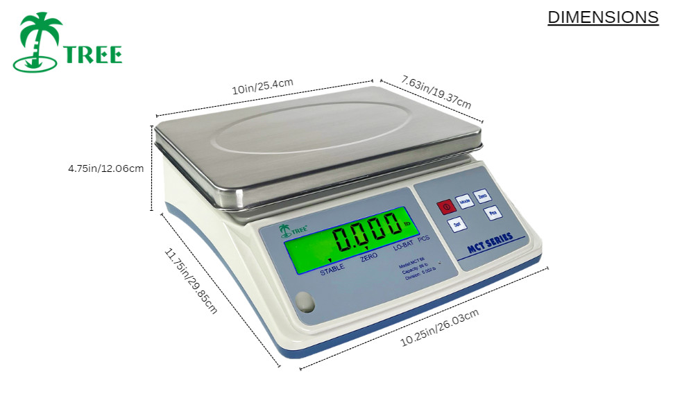 Tree MCT 33 Electronic Mid Counting Scale with Stainless Pan and LCD Display