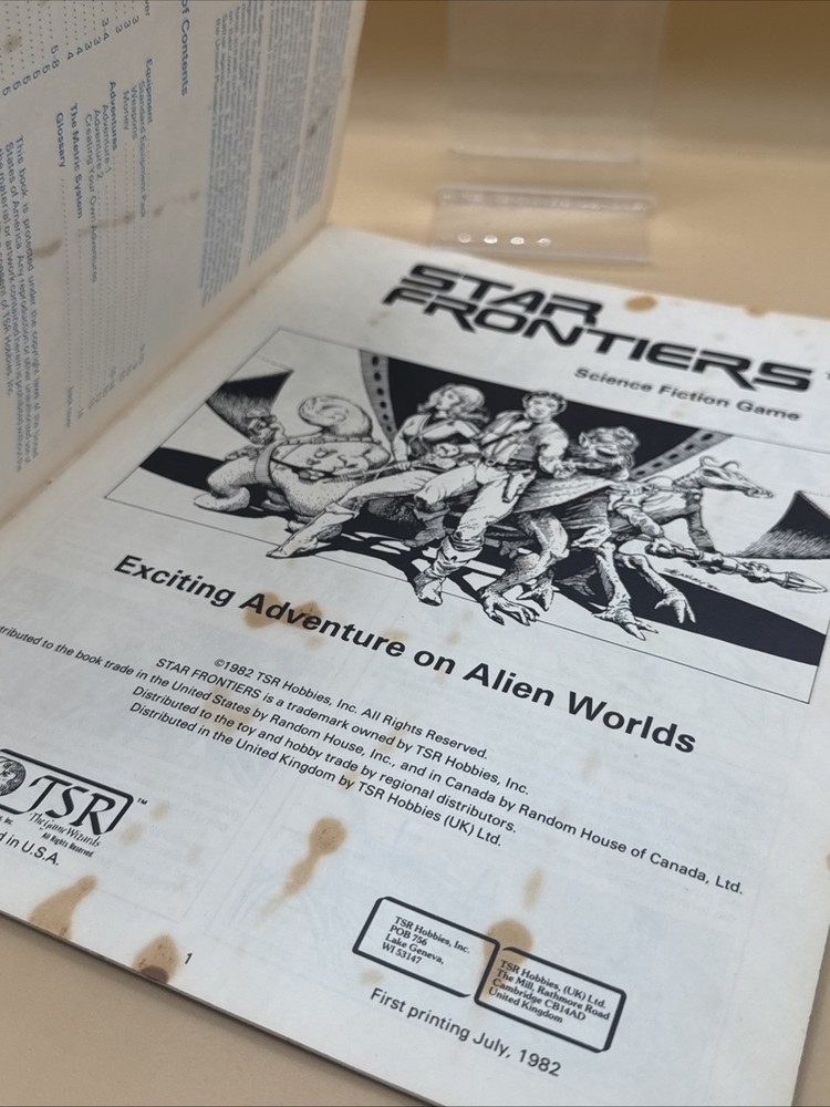 TSR Star Frontiers: Alpha Dawn: Basic Game Rules book