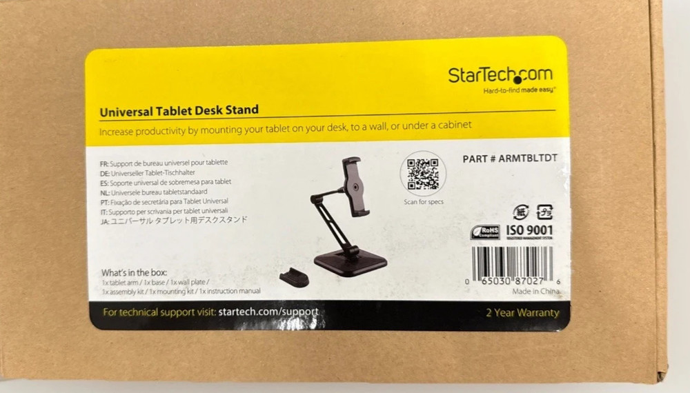 StarTech Universal Tablet Desk Stand - Wall Mountable-under cabinet