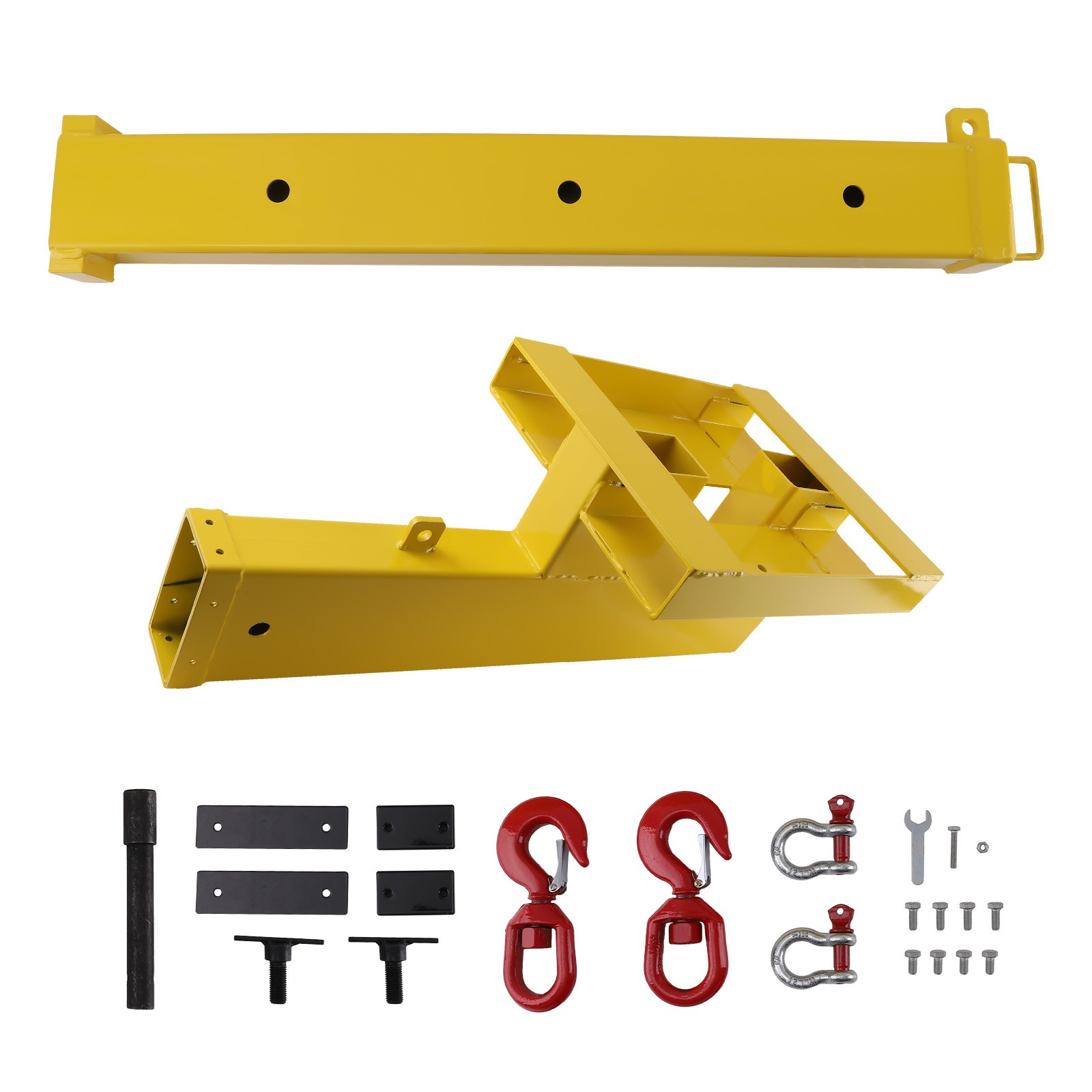 Forklift & Skid Steer Jib Boom - 5500LBS Dual-Fork Telescopic Lifting Attachment