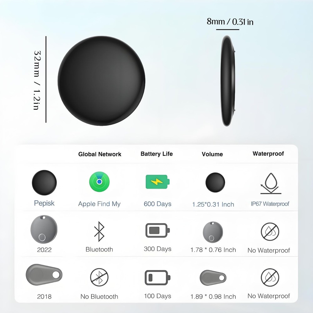 Air Tracker Tags-4 Pack[Apple MFi Certified] (iOS Only), Bluetooth Tracker fo...