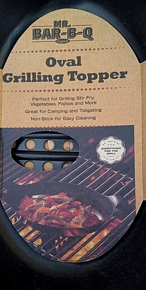 Mr Bar-B-Q solid black Oval Grilling Topper