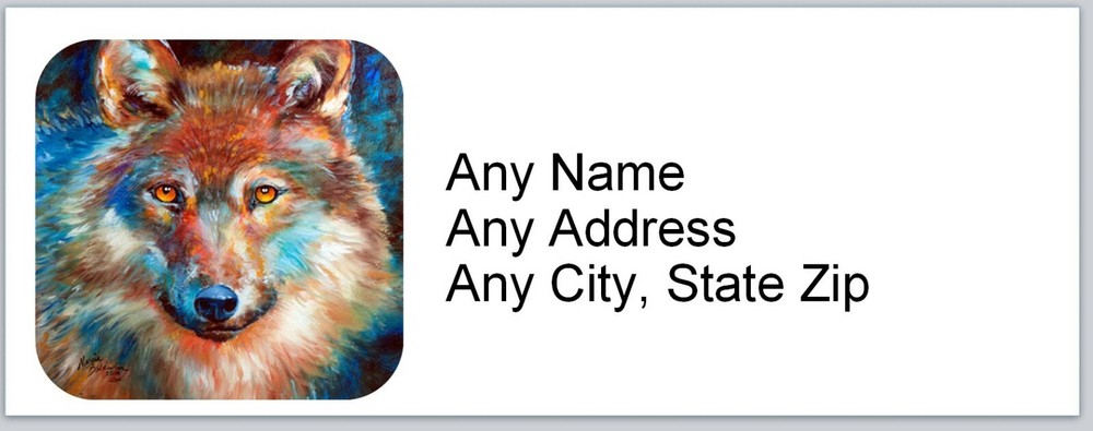 Personalized Address Labels Wolf Painting  (ac 765)