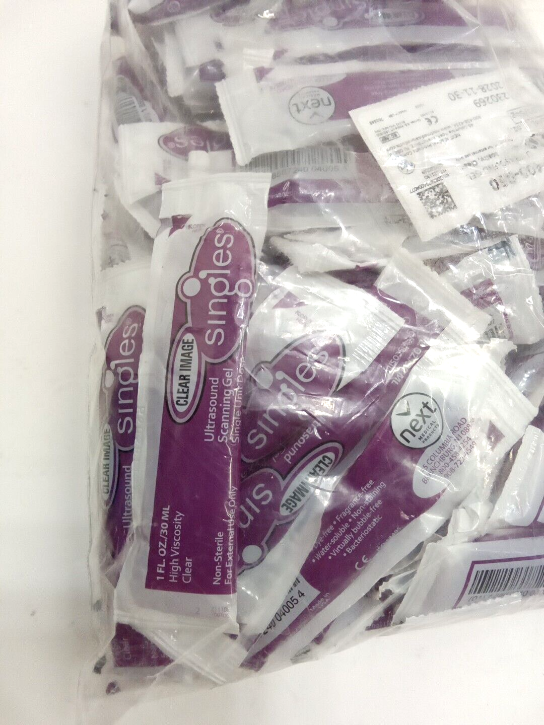Next Med. Clear Image 02-400-030 1oz Singles UltraSound Scanning Gel Clear 100pk