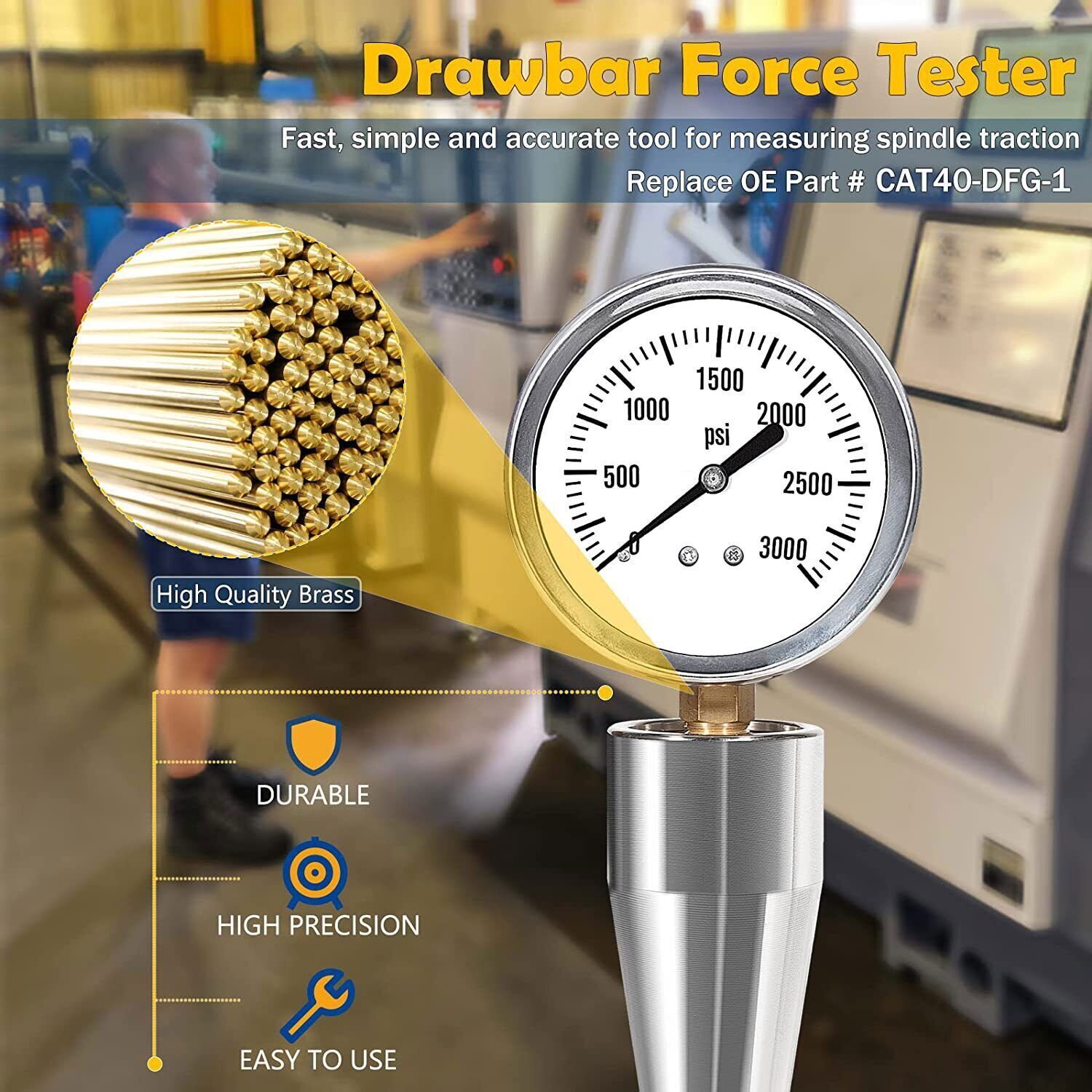 For All CAT 40 Machines & Bt 40 Spindle Drawbar Force Gauge Tester Checker Tool