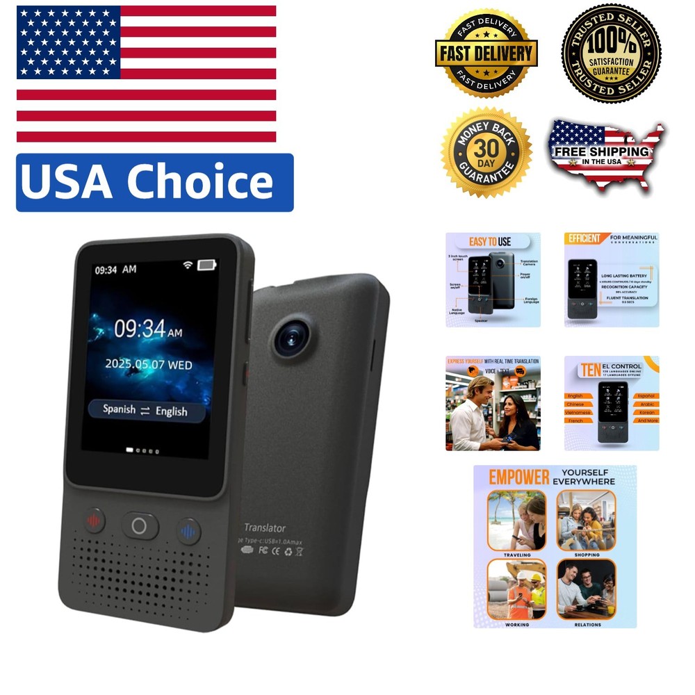 Voice & Text Bidirectional Language Translator Device - 138 Languages Supported