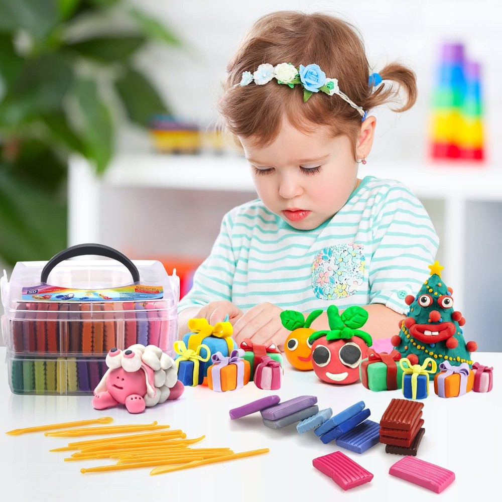 CiaraQ Polymer Clay Starter kit, Oven Bake Modeling Clay with Sculpting Tools...