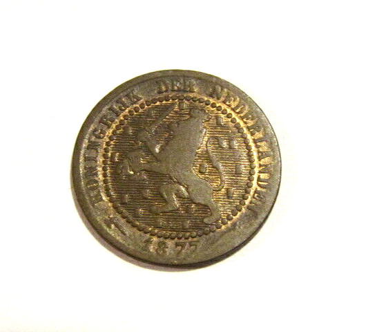 Netherlands 1877 1 Cent Old Coin
